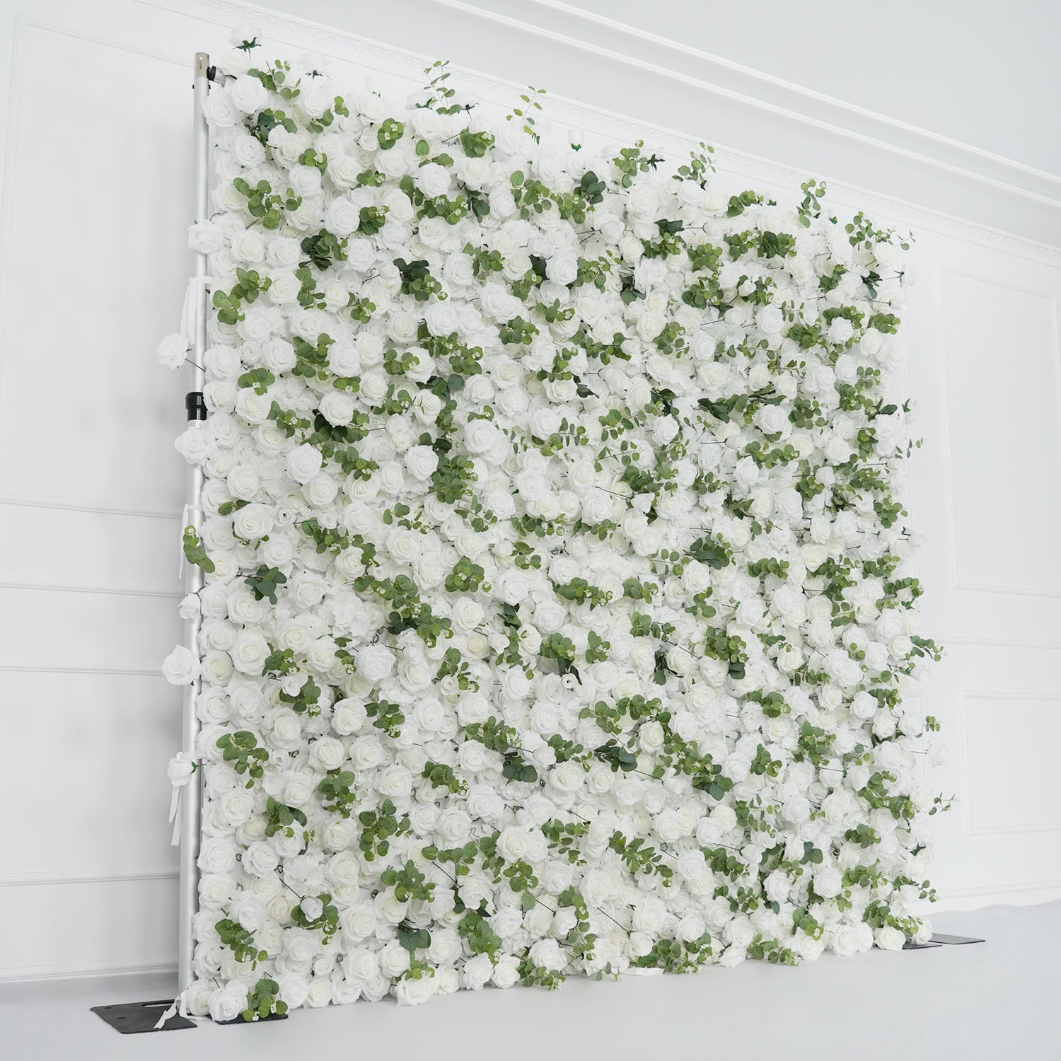 Uflower Artificial White Rose Wall Wedding Backdrop Decor